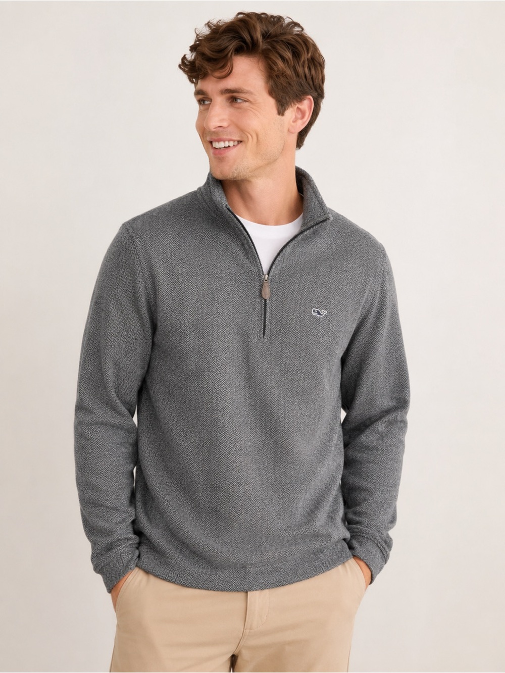 Like New Vineyard Vines Herringbone Quarter Zip Pullover Men’s XL Preppy Golf